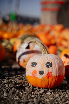 Arts and crafts with pumpkins for Halloween. 