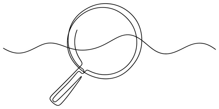 Continuous line art of kitchen frying pan combined with wavy line graphic element for culinary restaurant branding.