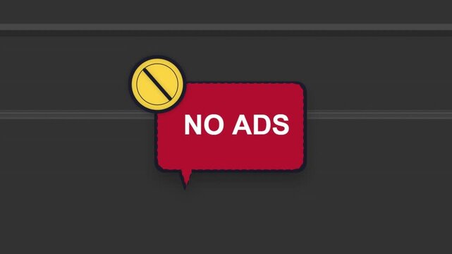 No Ads Label Graphic Badge with Ban Sign for Premium Ad-free Subscription