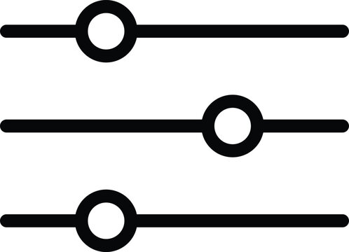 Settings Slider Icon - Horizontal Adjustment Controls Vector Illustration