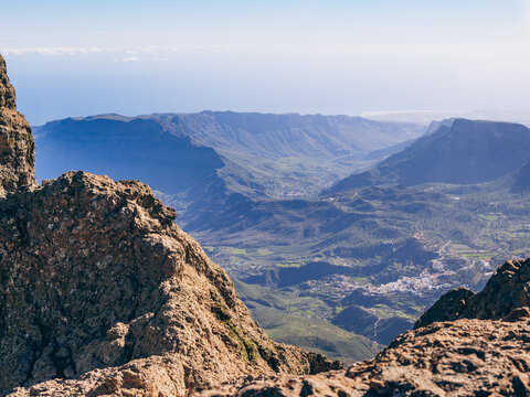 panoramic view from gran canaria mountains