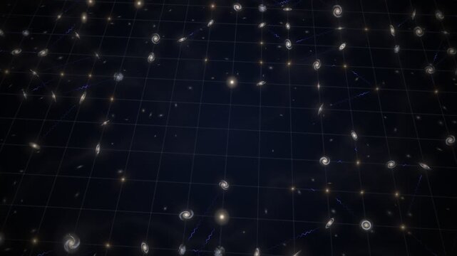 Expanding Universe Galaxies Receding with Cosmological Redshift Animation