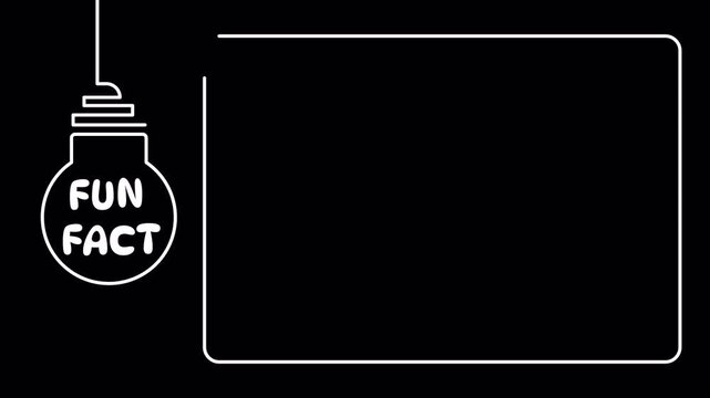 Minimalist White Line Art Lightbulb Animation for Fun Fact Videos with Copy Space on Transparent Background