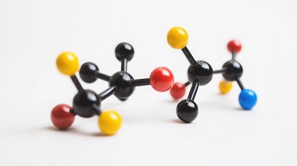 Obraz premium Colorful plastic molecular structure model isolated on a white background