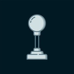 Line Joystick for arcade machine icon isolated on black background. Joystick gamepad. Flat filled outline style with shadow. Vector © Kostiantyn