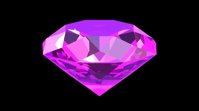 Animated Rotating Glowing Purple Crystal
