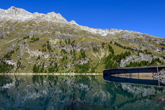 Tseuzier dam in Valais, Switzerland