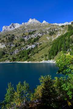 Tseuzier lake in Valais, Switzerland