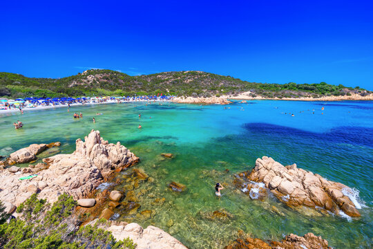 Sardinia, Italy. Prince Beach (Spiaggia del Principe) and the beautiful sea of the Emerald Coast.