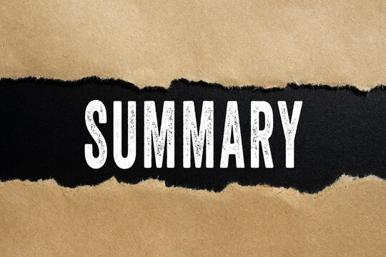 Summary word text concept photo