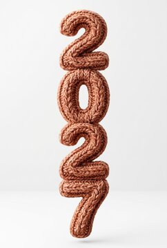 Knit design with the number 2027 displayed in a vertical orientation