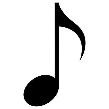 Black eighth note on white background