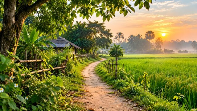 &ldquo;A quiet village path where every step leads closer to nature, simplicity, and home.&rdquo; 🌿🛤️✨
