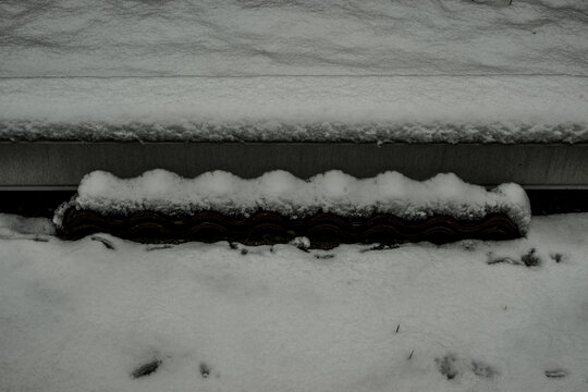 schnee natur stein garten