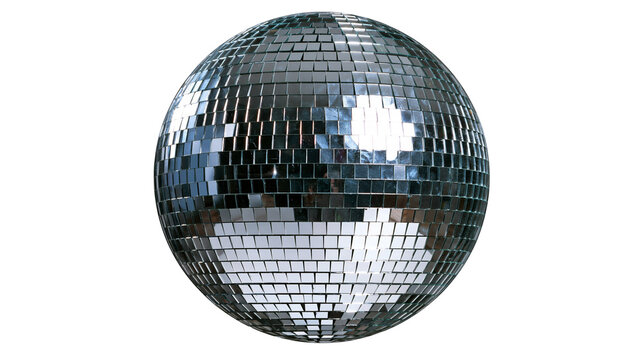 Shiny reflective disco ball with small square mirror tiles