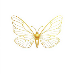 Fototapeta premium Elegant minimalist gold line art butterfly design