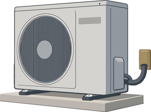 Outdoor air conditioner unit illustration isolated on transparent background