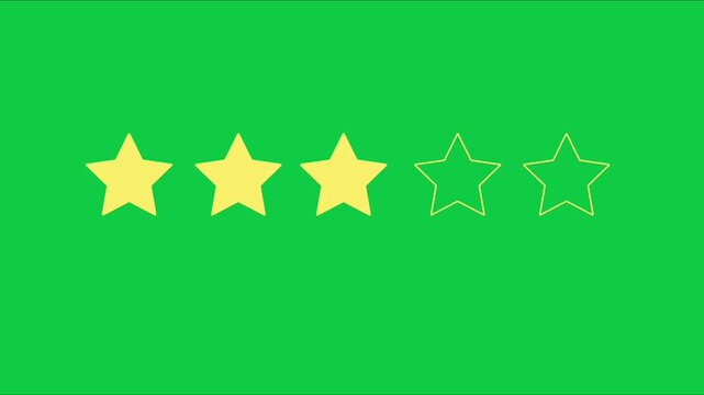 5 Star Rating Review Animation Green Screen