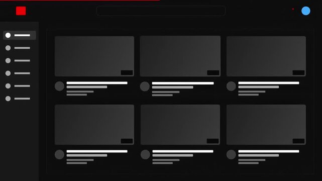 Modern dark mode video streaming platform interface layout template.