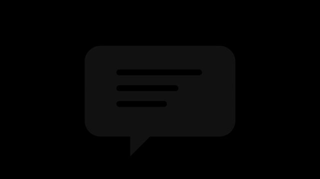 Minimalist speech bubble icon with text lines on red, dark red, and black backgrounds, ideal for communication apps, social media notifications, chat interfaces, and digital messaging concepts.