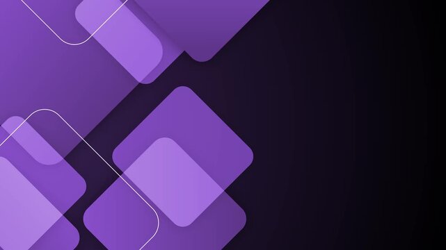 Abstract geometric background with overlapping rounded squares soft gradients and copy space for modern business animation