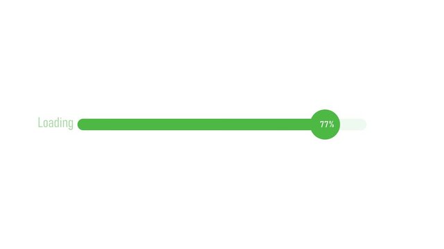 Progress bar loading percentage with a fill and a circular marker animation, Waiting loading bar animated