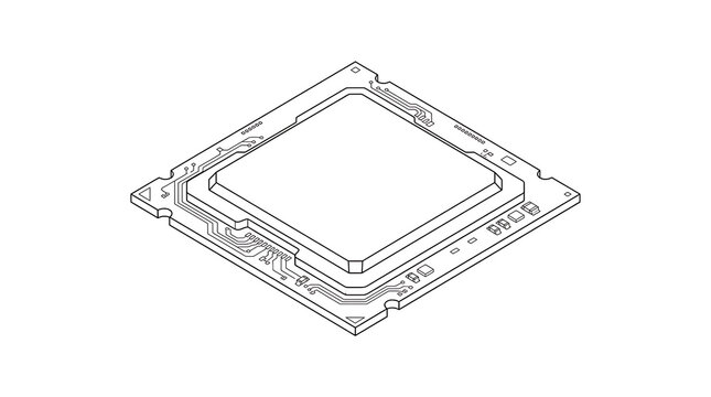 Square computer cpu processor socket base for hardware installation with processor computer hardware motherboard