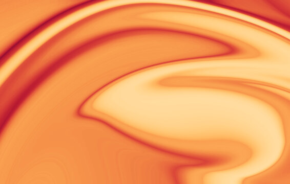 Abstract liquid background with smooth flowing orange and yellow waves