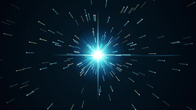Glowing Blue Light Particle Explosion Background Animation Featuring Radiant Streaks Of Speed Motion