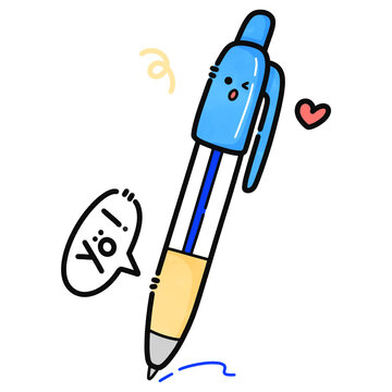 Cute blue pen