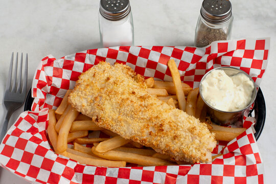  baked haddock  served with french fries