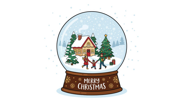 Christmas Snow Globe Vector Design