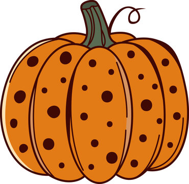 polka dot pumpkin vector graphic ideal cartoon pumpkin illustration for halloween theme