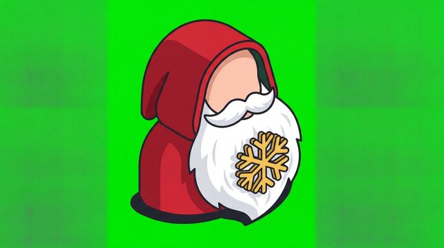 Natal vektor karakter santa claus berjanggut putih kepingan salju