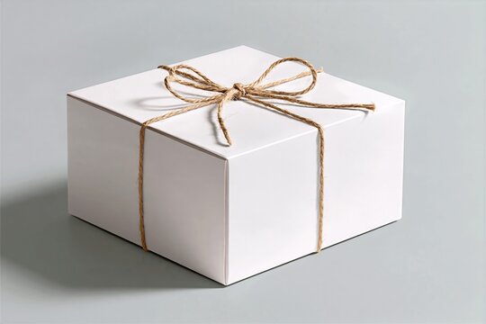 White Bakery Box Tied with Twine in Studio