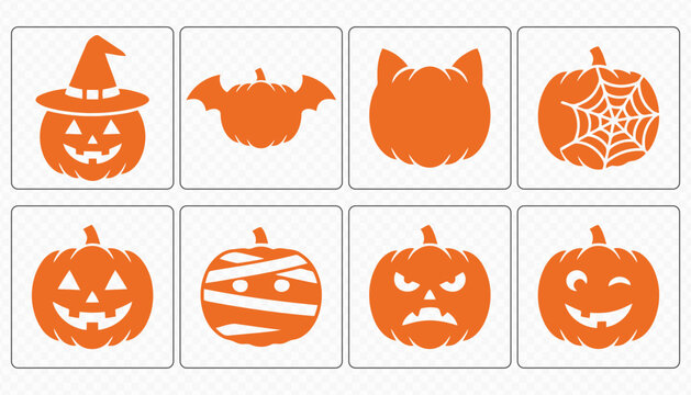 Halloween Pumpkin Celebration and Party Vector Icons