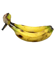 Two or bunch of bananas with white background with a close up shot © AmeerxStock