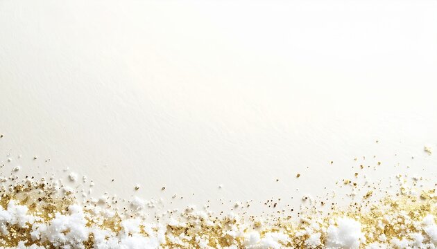 雪の上に散る金の粒と生成りの和紙
