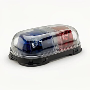 Police Light Bar With Blue and Red Led Lights Under Clear Dome