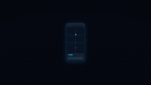 Mobile app order tracking gps isometric digital illustration