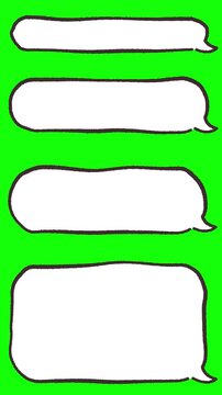 【縦型】太さ違いのゆるいふきだしセット(シンプル)