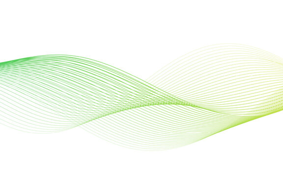 Abstract Flowing Green Linear Wave Pattern Design Element for Modern Dynamic Background Graphics