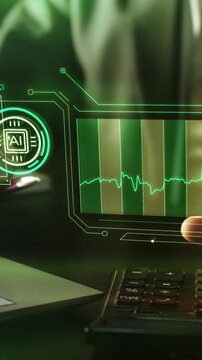 Futuristic ai data interface for corporate analytics