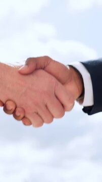 Professional business handshake between two business men