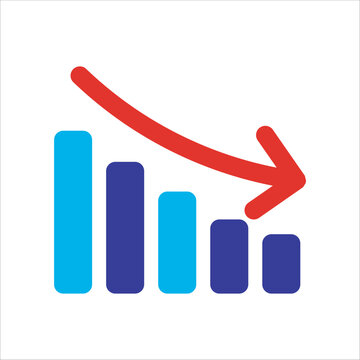 decrease icon. simple flat colored vector