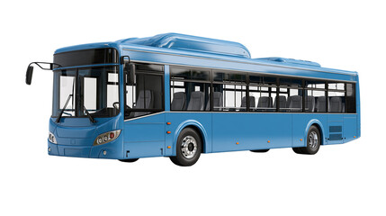 Modern blue city passenger bus with large windows and metallic wheels © Emrik
