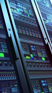 Digital data flow in server racks for technology