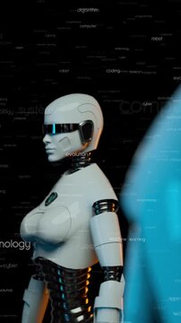 Futuristic 3d robots with evolving artificial intelligence