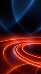 Fototapeta premium Abstract neon light trails in dark space, futuristic glowing lines on black background, vibrant energy flow