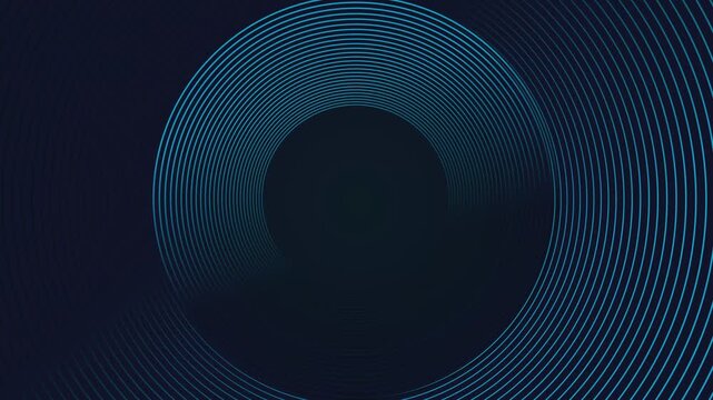 Abstract background with glowing concentric circle lines and a central empty space, creating a futuristic and modern look animation